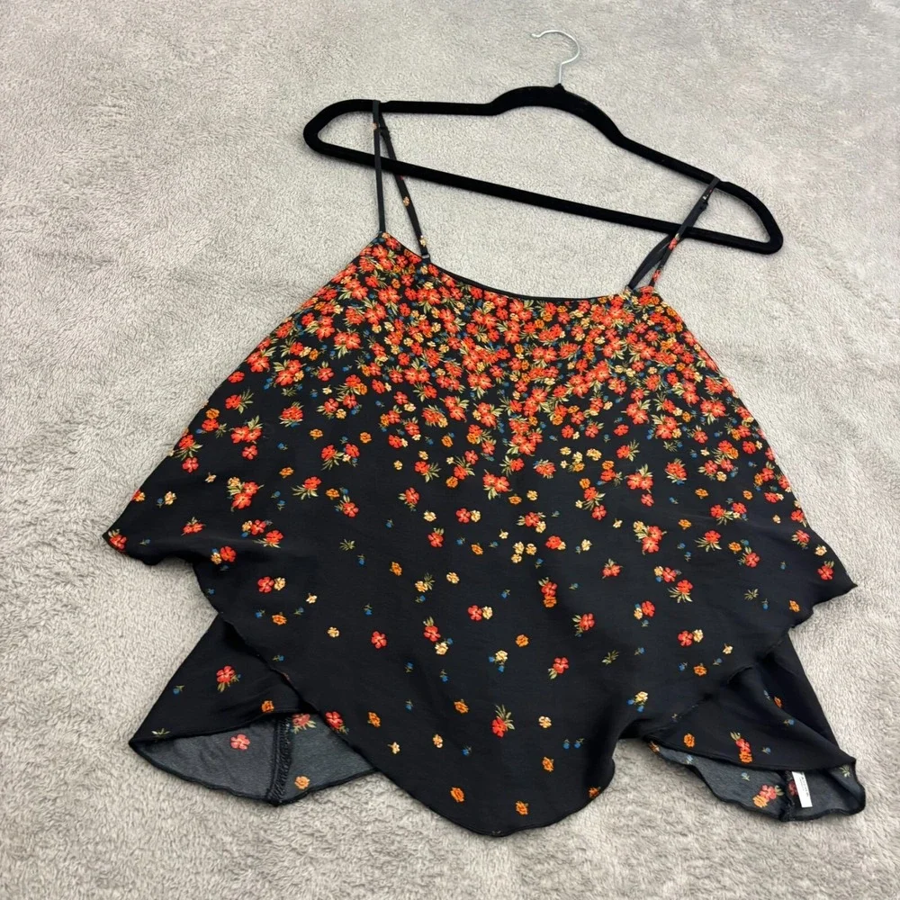 Intimately Free People Let‎ Me Love Satin Cami Womens S Black Floral Whimsigoth